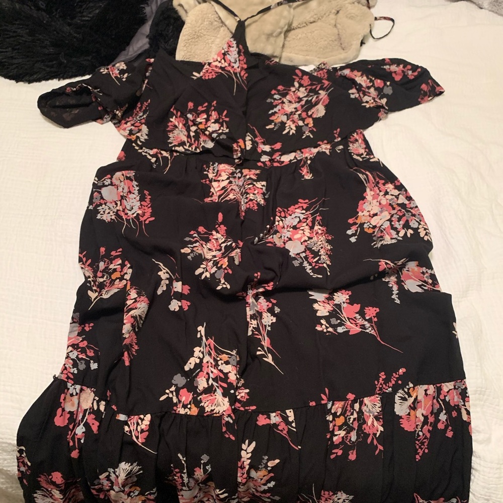 Black Off the Shoulder Maxi Dress with Halter Tie